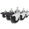 Stuhlrolle 5x ROLO SKATE CT 11mm/75mm in Silber und Transparent mit Feststellbremse für Hartböden von hjh OFFICE