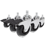 Stuhlrolle 5x ROLO SKATE CT 11mm/75mm in Silber und Transparent mit Feststellbremse für Hartböden von hjh OFFICE