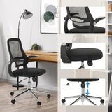 Home-Office-Bürostuhl MIKO B ECO in Schwarz mit Netzrücken, verstellbarer Sitzhöhe und Rollen von hjh OFFICE