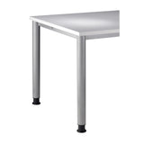 Höhenverstellbarer Schreibtisch HILO 8 S mit Tischplatte in Asteiche und silberfarbenen Beinen von hjh OFFICE PRO