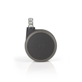 Schwarze Stuhlrolle 5x ROLO No-Noise 11mm/75mm für Hartböden mit silberfarbenem Metallstift von hjh OFFICE – 360-Grad-Ansicht (Frontansicht 0°)