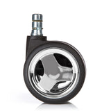 Stuhlrolle 5x ROLO GAME No-Noise 11mm/60mm für Hartböden in Chrom und Schwarz von hjh OFFICE