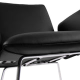 Sitzfläche und Untergestell aus Chrom des Polsterstuhls DESIGNIA V in Schwarz von hjh OFFICE