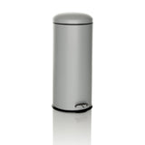 Grauer Mülleimer CLEAN VIII mit Deckel und Trittpedal von hjh OFFICE – 360-Grad-Ansicht (Frontansicht 15°)
