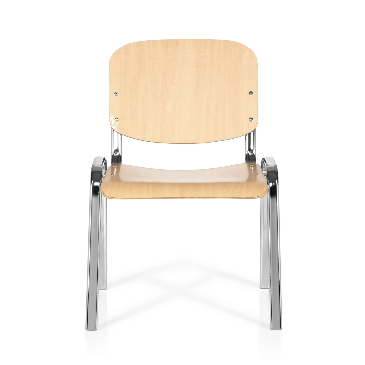 Vierfußstuhl XT 600 C H in Buche mit Gestell aus Chrom von hjh OFFICE – 360-Grad-Ansicht (Frontansicht 0°)