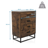 Maßzeichnung der Kommode VINSTRA mit 60 × 83,5 cm und maximal 70 kg Belastung von hjh LIVING