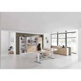 Höhenverstellbarer Schreibtisch XTRA XB 2E WC in Asteiche mit Maßen 200 x 100 cm von hjh OFFICE PRO