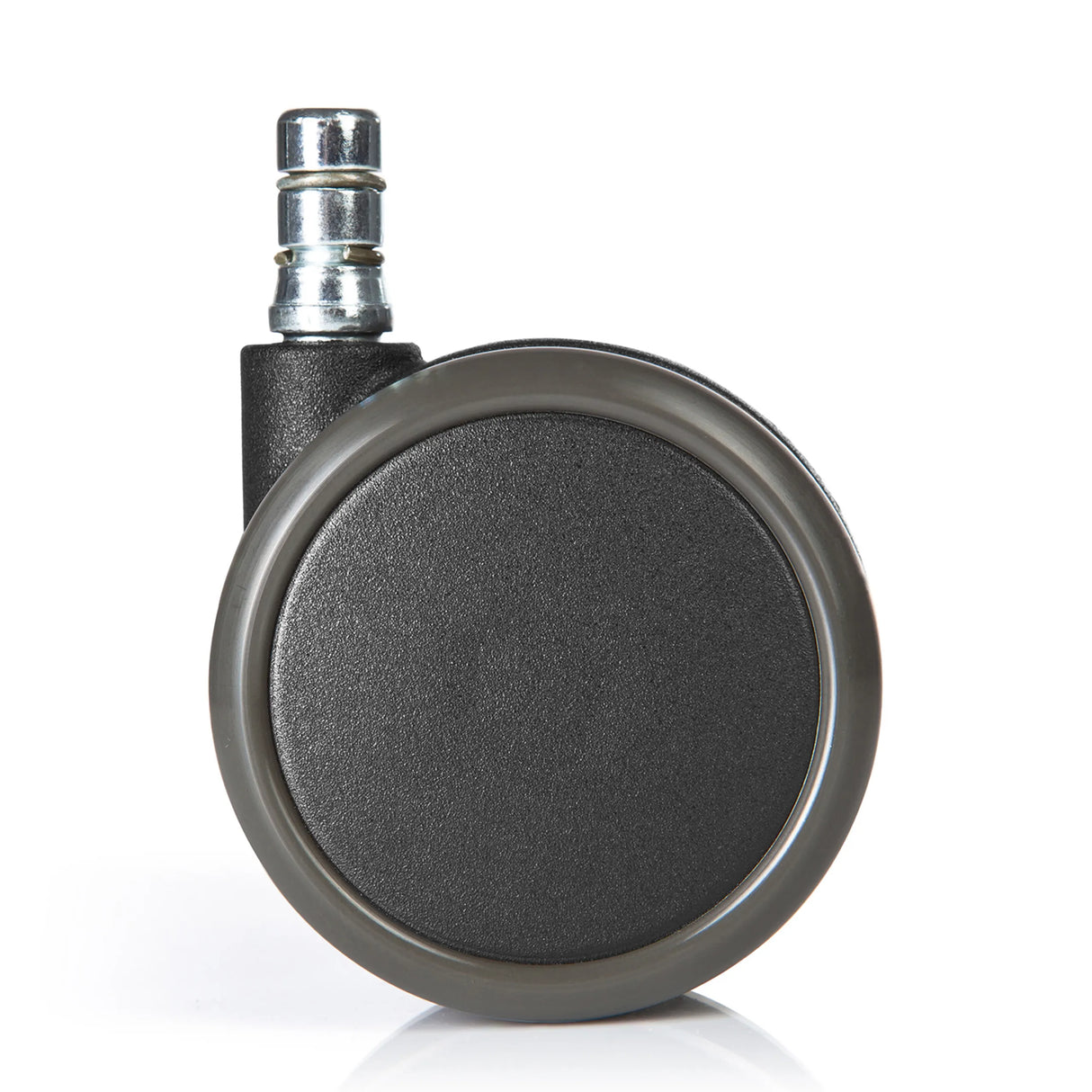 Einzelne schwarze Stuhlrolle 5x ROLO No-Noise 11mm/65mm für Hartböden mit silberfarbenem Metallstift von hjh OFFICE