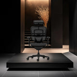 Schwarzer Luxus-Chefsessel ERGOHUMAN SIGNATURE GEN2 mit Netzbezug und Kopfstütze von hjh OFFICE