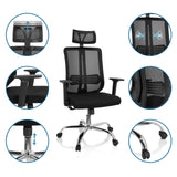 Home-Office-Bürostuhl ZH 200 in Schwarz mit verstellbarer Kopfstütze und Gasfeder von hjh OFFICE