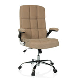 Beiger Homeoffice Chefsessel RELAX WD 100 mit Cord-Bezug und Fußkreuz mit fünf Rollen von MyBuero – 360-Grad-Ansicht (Frontansicht 15°)