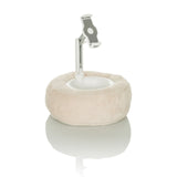 Beige Handy- und Tablet-Halterung COMFILAP II mit plüschigem Ringpolster von hjh OFFICE – 360-Grad-Ansicht (Seitenprofil 72°)