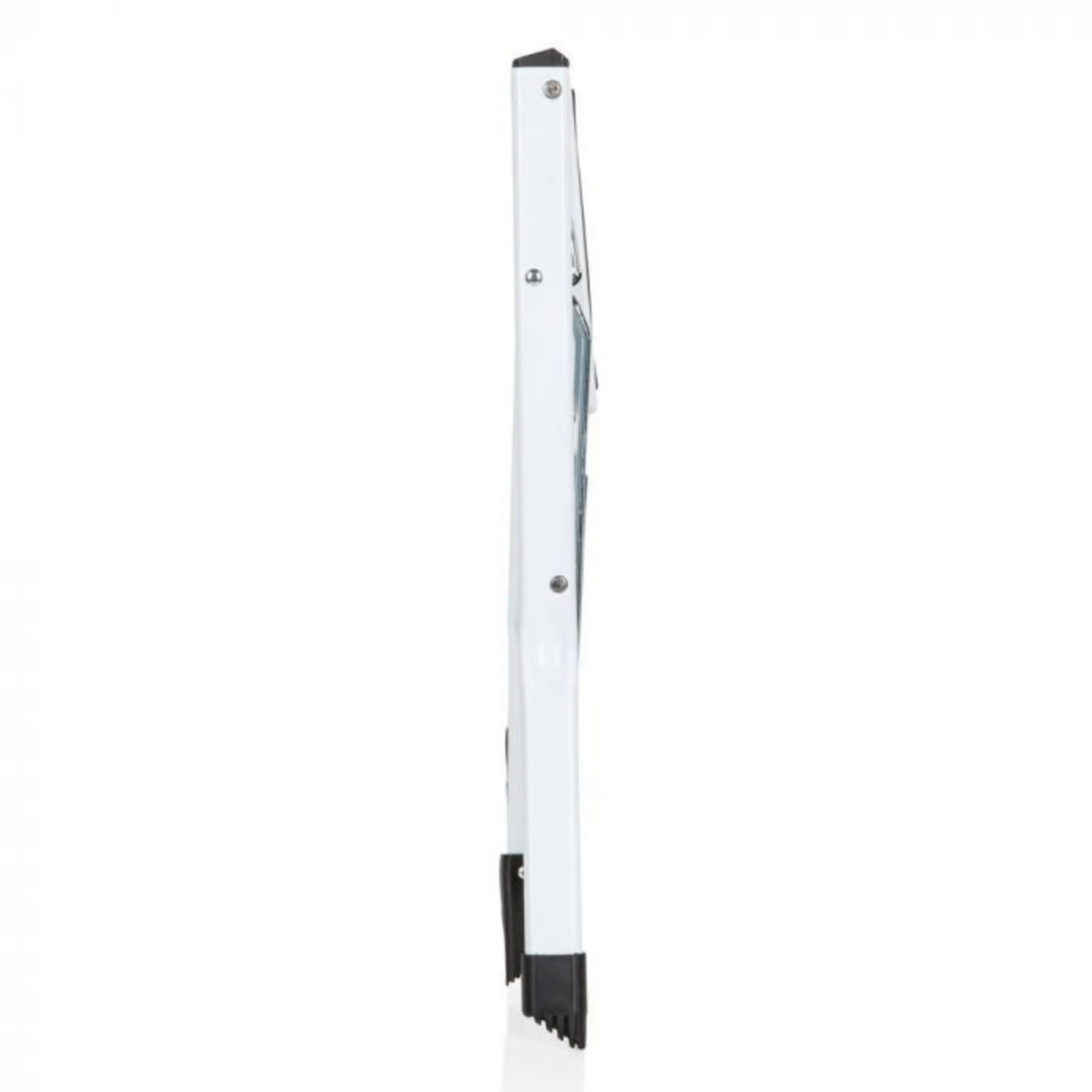 Seitenansicht der weißen Klappleiter SOLID W1 mit schwarzen Standfüßen von hjh OFFICE