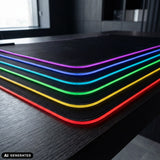 Mehrfarbige RGB-Beleuchtung der Schreibunterlage Padflux Game von hjh OFFICE (KI-generiertes Bild)