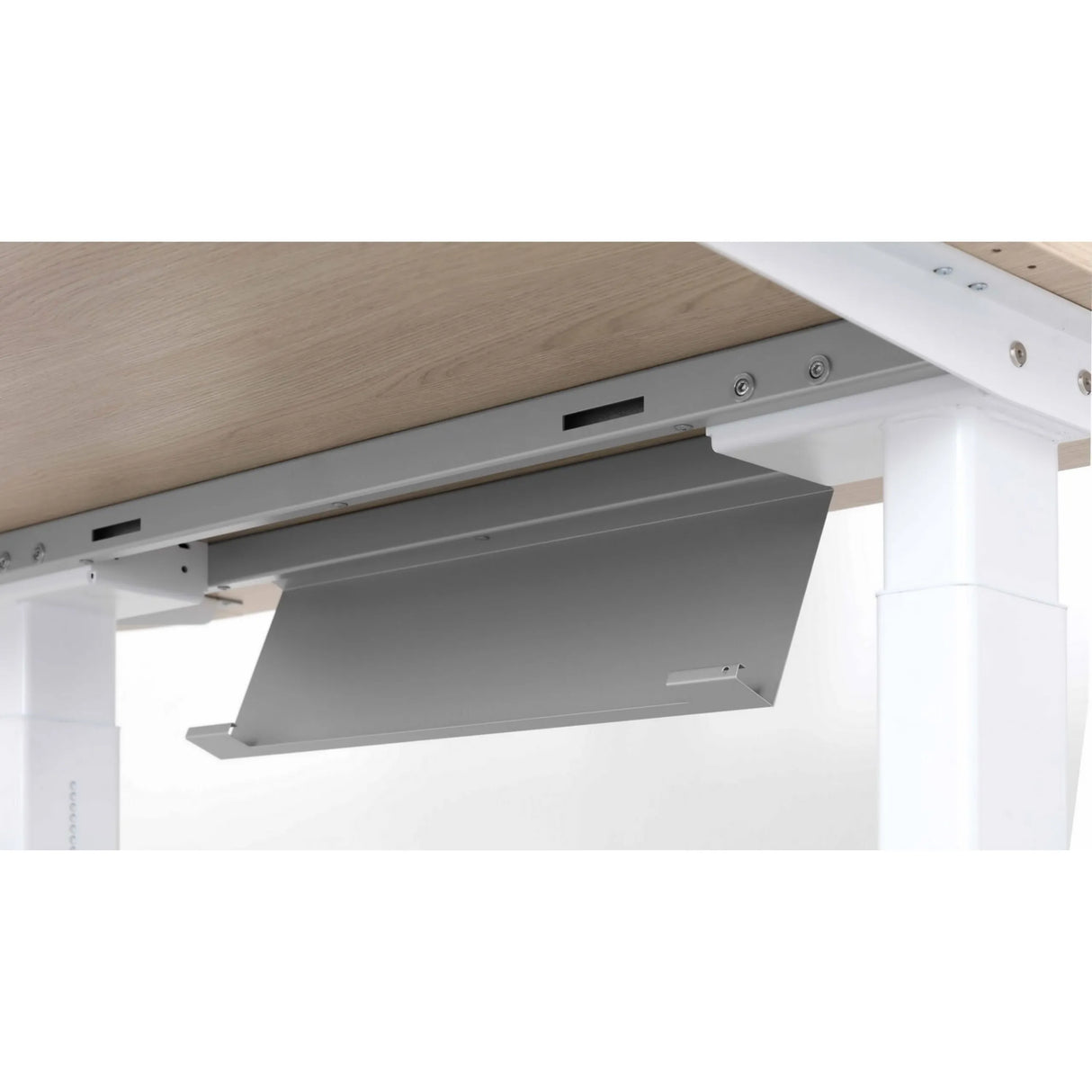 Graue Kabelwanne unter der Tischplatte des Schreibtischs XTRA XB 19 GG von hjh OFFICE PRO