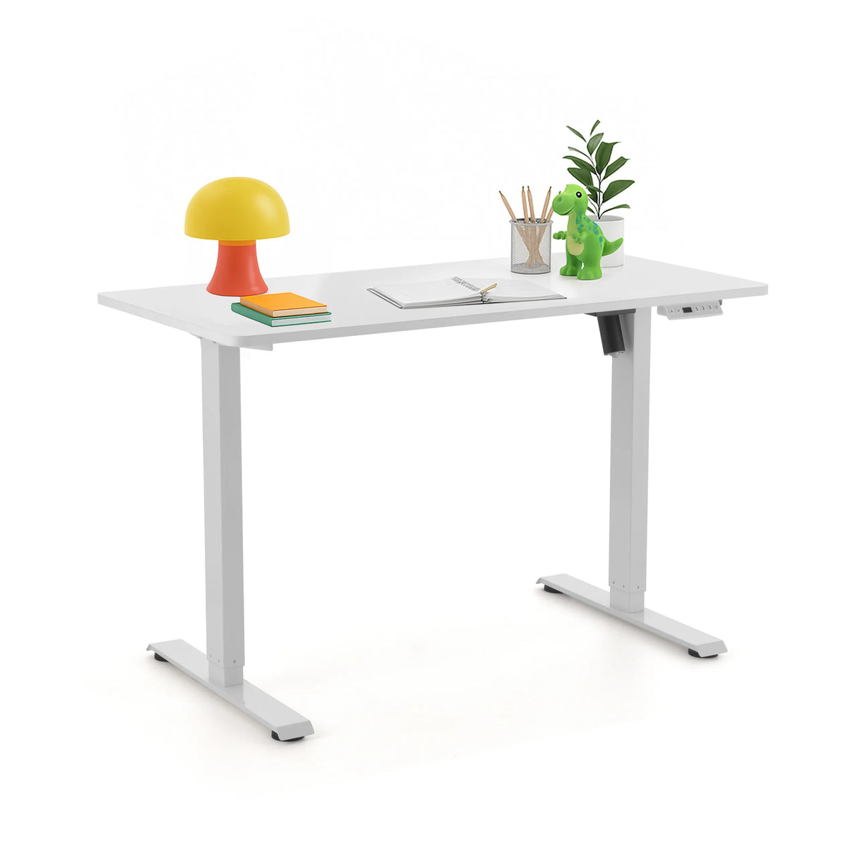 Elektrisch höhenverstellbarer Schreibtisch Worktime Kid in Weiß mit Maßen von 120 × 60 cm von hjh OFFICE