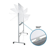 360-Grad-Drehmechanismus des Whiteboards MULTIBOARD I in Weiß und Silber von hjh OFFICE