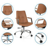 Home-Office-Bürostuhl SARANTO II in Camel mit verstellbarer Höhe und Rollen von hjh OFFICE