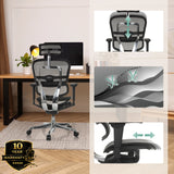 Luxus-Chefsessel ERGOHUMAN ULTRA GEN2 mit Netzrücken, verstellbarer Kopfstütze und Sitzmechanik von hjh OFFICE