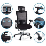 High-End-Bürostuhl NOVA PRO I in Schwarz mit verschiedenen Verstellmöglichkeiten von hjh OFFICE