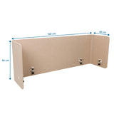 Maßzeichnung der Tischtrennwand FLEXMIUT U mit 160 × 60 cm von hjh OFFICE