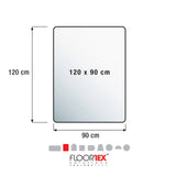 Technische Zeichnung der Bodenschutzmatte ULTIMAT II mit 120 x 90 cm von Floortex