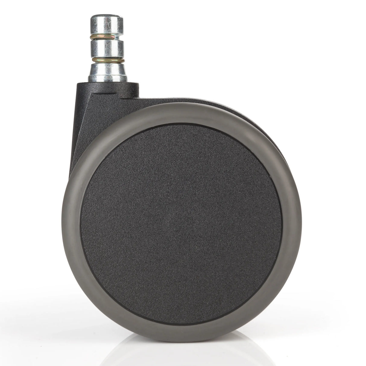 Einzelne schwarze Stuhlrolle 5x ROLO No-Noise 11mm/75mm für Hartböden mit metallischem Befestigungsstift von hjh OFFICE