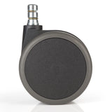 Einzelne schwarze Stuhlrolle 5x ROLO No-Noise 11mm/75mm für Hartböden mit metallischem Befestigungsstift von hjh OFFICE