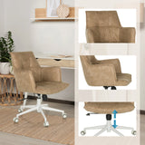 Beiger Home-Office-Bürostuhl SOLAO LIFE W mit höhenverstellbarem Sitz und weißem Fußkreuz von hjh LIVING