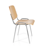 Vierfußstuhl XT 600 C H in Buche mit Gestell aus Chrom von hjh OFFICE – 360-Grad-Ansicht (Seitenprofil 80°)