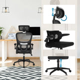 Home-Office-Bürostuhl ERGOMY FLEX in Schwarz mit verstellbarer Kopfstütze, Armlehnen und Gasfeder von MyBuero