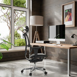 Schwarzer Luxus-Chefsessel ERGOHUMAN SLIM ULTRA GEN2 mit Netzrückenlehne und Armlehnen von hjh OFFICE