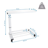 Technische Zeichnung des Stehschreibtischs STAND II mit 90 × 42 cm Arbeitsfläche von hjh OFFICE