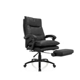 Schwarzer Homeoffice Chefsessel RELAX CL 200 aus Kunstleder mit Fußkreuz und fünf Rollen von MyBuero – 360-Grad-Ansicht (schräge Frontansicht 40°)