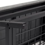 Schwarzes Metallgestell mit Gitterstruktur des Schuhschranks Estha Loft von hjh LIVING