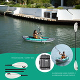 Aufblasbares Kajak LAXO-285 in Petrol mit Aluminium-Paddel und Tragetasche von Aqua Marina