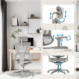 Verstellbare Kopfstütze, Armlehnen und Sitzhöhe des Luxus-Chefsessel ERGOHUMAN SLIM ULTRA G GEN2 von hjh OFFICE
