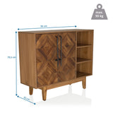 Maßzeichnung der Kommode SANTJAGO WOOD L mit 95 × 79,5 cm und einer Traglast von 55 kg von hjh LIVING