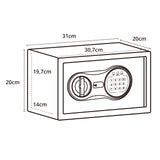 Technische Zeichnung des Tresors SAFE COMPACT III mit 31 x 20 cm von hjh OFFICE
