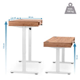Maßzeichnung des elektrisch höhenverstellbaren Schreibtischs Worktime Style von 120 × 60 cm von hjh OFFICE