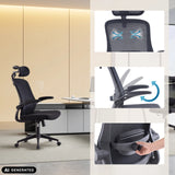 Homeoffice-Bürostuhl Vertuflex mit verstellbarer Kopfstütze und Armlehnen in Schwarz von MyBuero (KI-generiertes Bild)