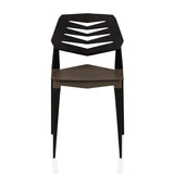 Braun-schwarzer Outdoor-Stuhl Flecharo mit durchbrochener Rückenlehne von hjh LIVING – 360-Grad-Ansicht (Frontansicht 0°)