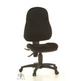 Schwarzer Homeoffice-Bürostuhl WELLPOINT 10 mit Fußkreuz und fünf Rollen von Topstar – 360-Grad-Ansicht (Frontansicht 20°)