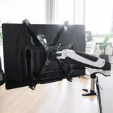 Rückseite mit Adapter-Set der Monitorhalterung VM-A4 in Schwarz von hjh OFFICE