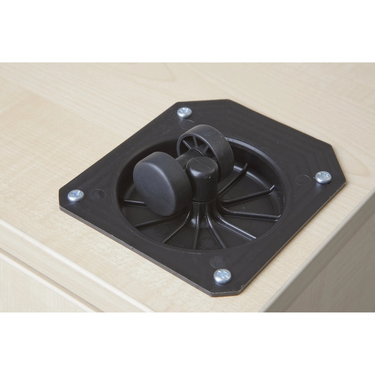 Schwarze Rolle mit Befestigungsplatte des System Rollcontainers SIGNA TC20 von hjh OFFICE PRO
