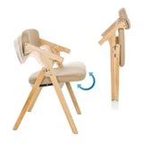 Klappmechanismus des Klappstuhls SCANDIO in Beige mit Holzgestell von hjh OFFICE