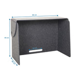 Maßzeichnung der Tischtrennwand FLEXMIUT FOLD mit 80 × 60 cm von hjh OFFICE