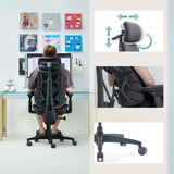High-End-Bürostuhl LiberNovo Omni Gen in Dunkelgrau mit verstellbarer Kopfstütze und Rollen von Libernovo