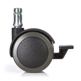 Schwarze Stuhlrolle 5x ROLO STOP 11mm/50mm für Hartböden mit Feststellbremse von hjh OFFICE – 360-Grad-Ansicht (Rückenansicht 180°)
