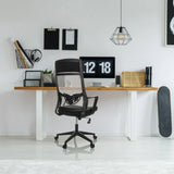 Schwarzer Home-Office-Bürostuhl NEKEO mit Netzrückenlehne und Armlehnen von hjh OFFICE